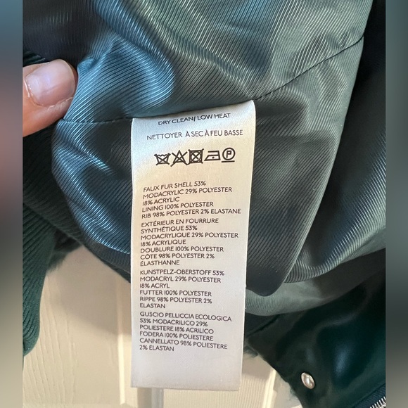 Anthropologie Curly Faux Fur Jacket in Teal. Large. Like New. - Picture 8 of 12